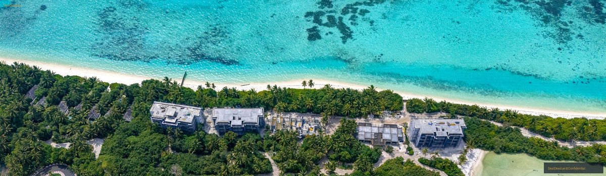 Beachfront construction aerial